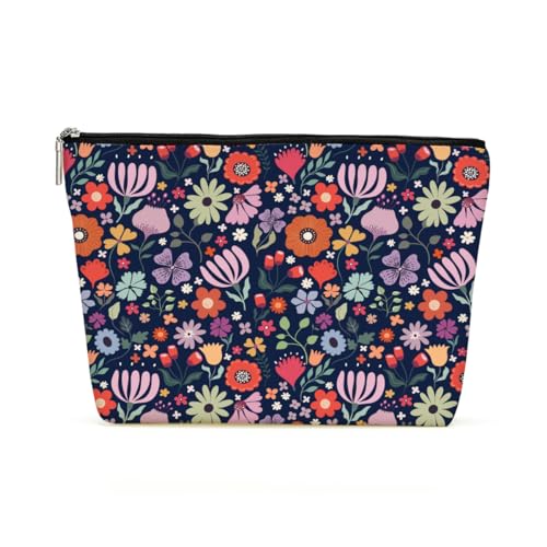 Bunte Make-up-Tasche mit Blumenmotiv, niedliche Blumendekoration, Merch, Zubehör, Blumenliebhaber, Geschenktasche für Frauen, Mutter, Freund, Mädchen, Tochter, Oma, Kollegen, Chef, BFF, Geburtstag, von Decohim