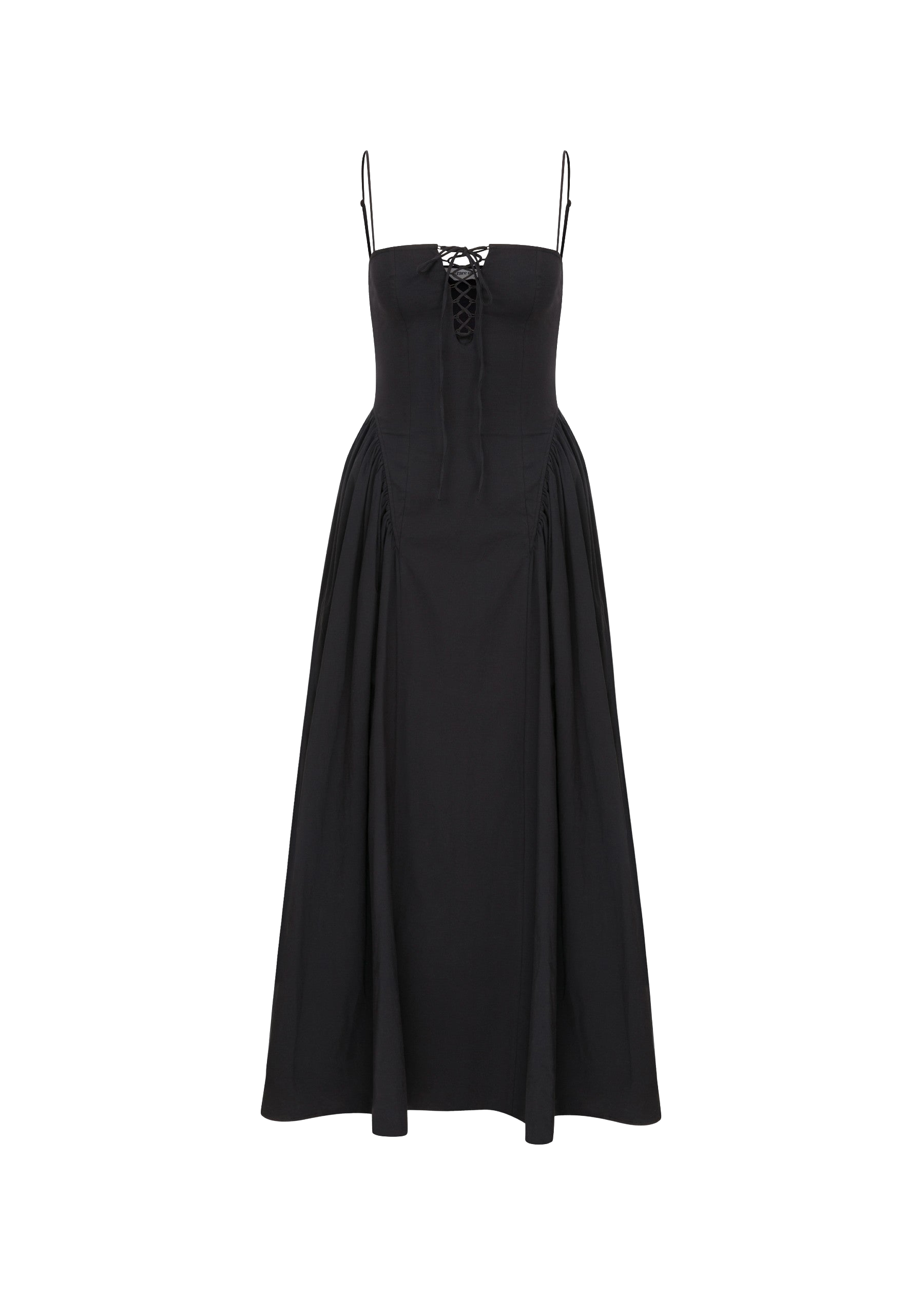 Raquel Lace-Up Maxi Dress - Black - L - Decolet The Label - Maxi dresses von Decolet The Label