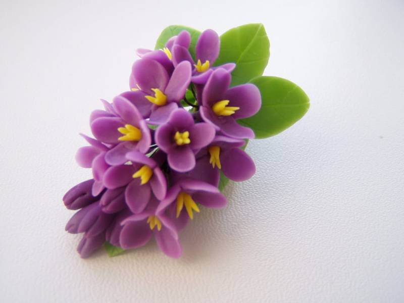 Polymer Clay Violet Blumen Haarspange Lila Accessoire von DecorUA