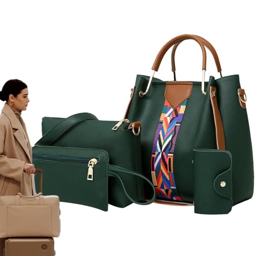 Damen-Handtaschen – Umhängetasche – Geldbörsen Handtaschen für Frauen PU Tragegriff oben Umhängetasche, grün, Refer to description von Decorhome