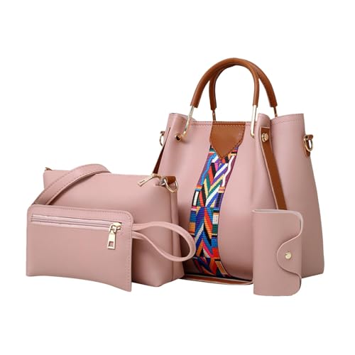 Damen-Handtaschen – Umhängetasche – Geldbörsen Handtaschen für Frauen PU Tragegriff oben Umhängetasche, rose, Refer to description von Decorhome