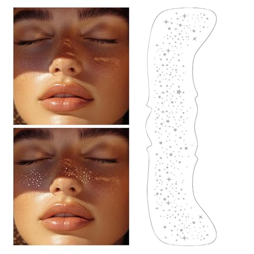 Decorhome Gesicht Glitzer-Sprenkel-Patches – 3 Stück Wasserfeste Glitzer-Sommersprossen-Patches Für Make-up | Perfekt Für Maskeradenpartys | Heiße Goldene Und Silberne -Aufkleber Für Das Gesicht von Decorhome