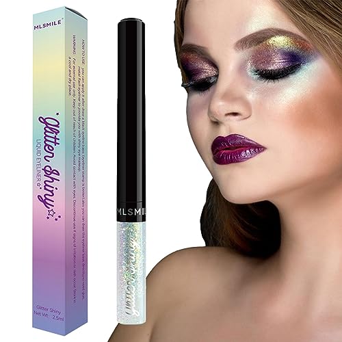 Flüssiger Glitzer-Eyeliner - Schnell trocknende Neon-Regenbogen-Eyeliner-Stifte - Multifunktionales Glitzer-Gel-Lidschatten, flüssig, farbiges flüssiges Eyeliner-Make-up für Bühnenauftritte Decorhome von Decorhome