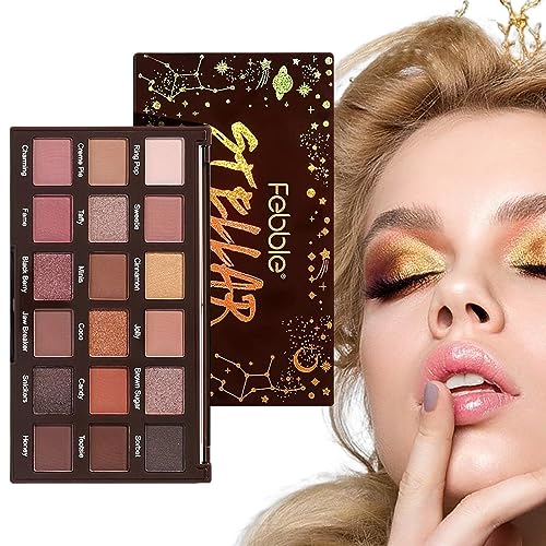 Glitzer-Lidschatten-Palette,Professionelle 18-Farben-Lidschatten-Make-up-Palette | Langanhaltender, professioneller Lidschatten für den Party-Alltag, Mädchen und Frauen Decorhome von Decorhome