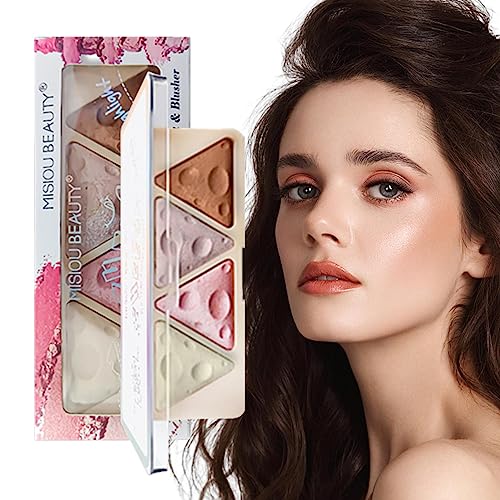 Highlight-Palette - Wasserfestes 4-Farben-Rouge-Puder | Natural Glow Gesichts-Highlighter, Rouge-Puder für Wangen- und Lidschatten-Make-up Decorhome von Decorhome