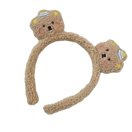 Make-up-Stirnband – 2 bezaubernde Bärenohren-Kopfbedeckungen | niedliches Plüsch-Make-up-Stirnband | weicher, bequemer Haarreifen für Damen und Mädchen | Stylischer Plüsch-Haarschmuck für von Decorhome