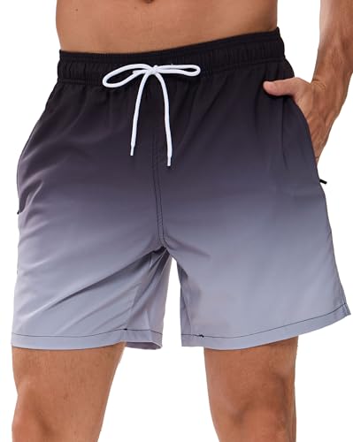 Decorie Badehose Herren Badeshorts Männer Schnelltrocknend Trendiger Farbverlaufdruck Schwimmhose Badeshorts für Herren Schwimmshort mit Meshfutter von Decorie