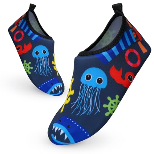Decorie Wasserschuhe Kinder Badeschuhe Mädchen Jungen rutschfeste Schwimmschuhe Kinder Aquaschuhe Schnell Trocknend Strandschuhe Kinder Barfußschuhe für Beach Pool,26-27 EU,C1 von Decorie
