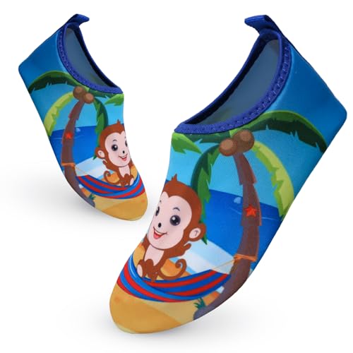 Decorie Wasserschuhe Kinder Badeschuhe Mädchen Jungen rutschfeste Schwimmschuhe Kinder Aquaschuhe Schnell Trocknend Strandschuhe Kinder Barfußschuhe für Beach Pool,32-33 EU,C3 von Decorie