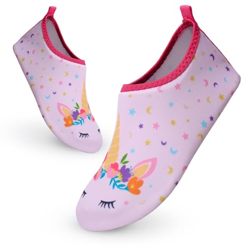 Decorie Wasserschuhe Kinder Badeschuhe Mädchen Jungen rutschfeste Schwimmschuhe Kinder Aquaschuhe Schnell Trocknend Strandschuhe Kinder Barfußschuhe für Beach Pool,32-33 EU,C5 von Decorie