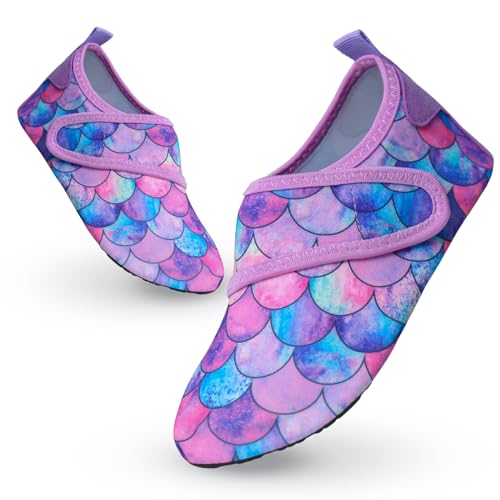 Decorie Wasserschuhe Kinder Badeschuhe Mädchen Jungen rutschfeste Schwimmschuhe Kinder Aquaschuhe Schnell Trocknend Strandschuhe Kinder Barfußschuhe für Beach Pool (22/23 EU,B1) von Decorie