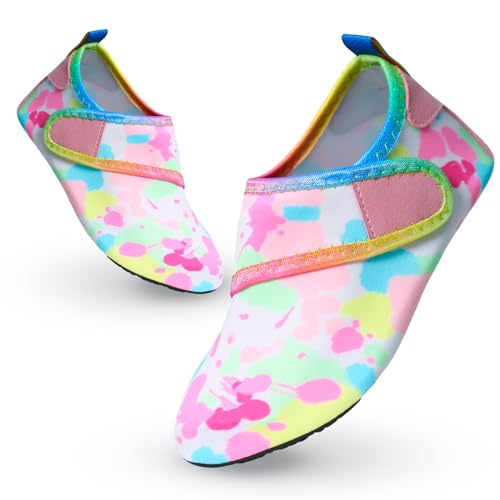 Decorie Wasserschuhe Kinder Badeschuhe Mädchen Jungen rutschfeste Schwimmschuhe Kinder Aquaschuhe Schnell Trocknend Strandschuhe Kinder Barfußschuhe für Beach Pool (22/23 EU,B6) von Decorie