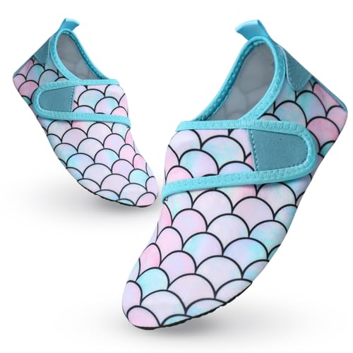 Decorie Wasserschuhe Kinder Badeschuhe Mädchen Jungen rutschfeste Schwimmschuhe Kinder Aquaschuhe Schnell Trocknend Strandschuhe Kinder Barfußschuhe für Beach Pool (22/23 EU,B7) von Decorie