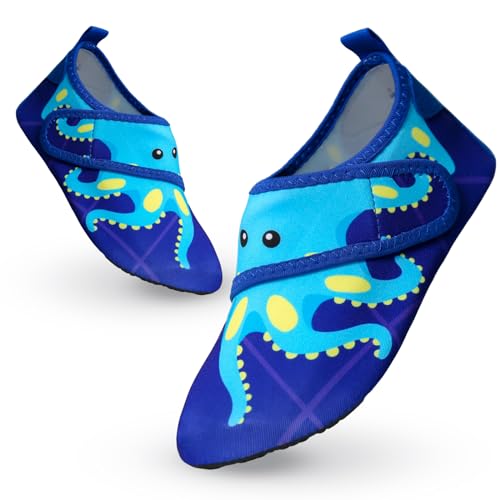 Decorie Wasserschuhe Kinder Badeschuhe Mädchen Jungen rutschfeste Schwimmschuhe Kinder Aquaschuhe Schnell Trocknend Strandschuhe Kinder Barfußschuhe für Beach Pool (24/25 EU,B10) von Decorie