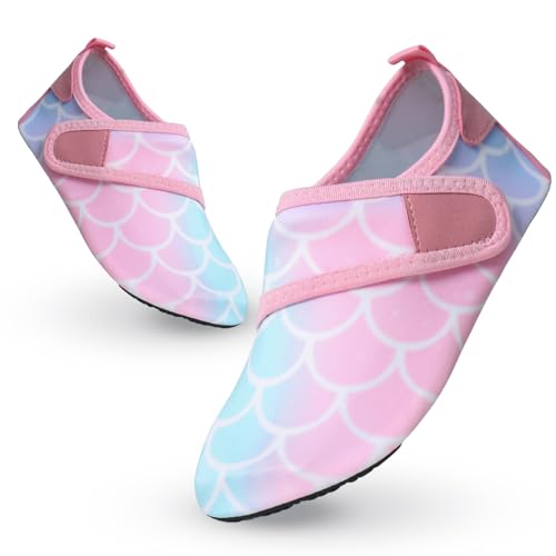 Decorie Wasserschuhe Kinder Badeschuhe Mädchen Jungen rutschfeste Schwimmschuhe Kinder Aquaschuhe Schnell Trocknend Strandschuhe Kinder Barfußschuhe für Beach Pool (28/29 EU,B4) von Decorie