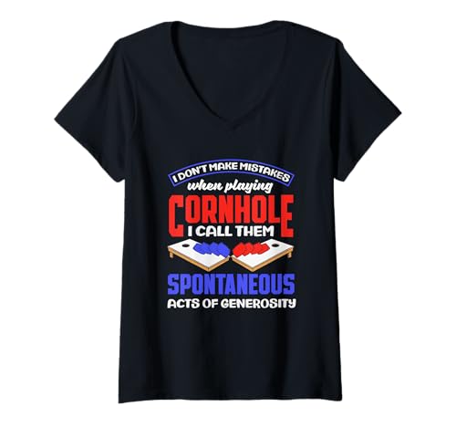 Damen Cornhole Lover I Don't Make Mistakes Spontane Acts T-Shirt mit V-Ausschnitt Damen Cornhole Lover I Don't Make Mistakes Spontane Acts T-Shirt mit V-Ausschnitt von Dedicated Cornhole Players and Backyard Game Gifts