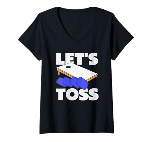 Damen Lass uns Cornhole Lover Spielspaß werfen T-Shirt mit V-Ausschnitt Damen Lass uns Cornhole Lover Spielspaß werfen T-Shirt mit V-Ausschnitt von Dedicated Cornhole Players and Backyard Game Gifts