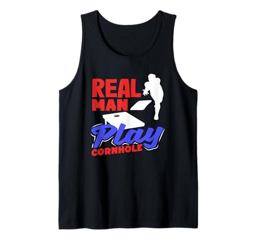 Echte Männer spielen Cornhole Lover Perfekter Spielspaß Tank Top von Dedicated Cornhole Players and Backyard Game Gifts