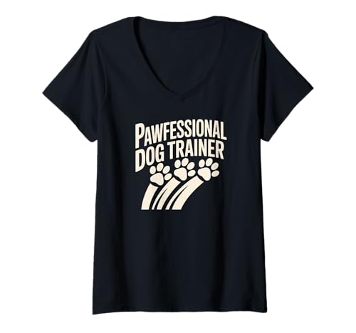 Damen Pawfessional Hundetrainer Design T-Shirt mit V-Ausschnitt Damen Pawfessional Hundetrainer Design T-Shirt mit V-Ausschnitt von Dedicated Dog Enthusiast Canine Training Apparel