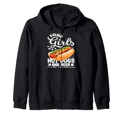Manche Mädchen lieben Hotdog- und Bierliebhaber Kapuzenjacke von Dedicated Fans Hot Dogs and Street Food Gifts