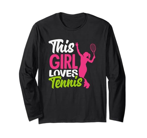 Dieses Mädchen liebt Tennisspieler leidenschaftlichen Sport Langarmshirt von Dedicated Fans of Tennis Matches and Racket Sports
