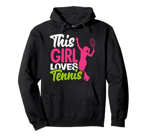 Dieses Mädchen liebt Tennisspieler leidenschaftlichen Sport Pullover Hoodie von Dedicated Fans of Tennis Matches and Racket Sports