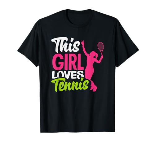 Dieses Mädchen liebt Tennisspieler leidenschaftlichen Sport T-Shirt von Dedicated Fans of Tennis Matches and Racket Sports