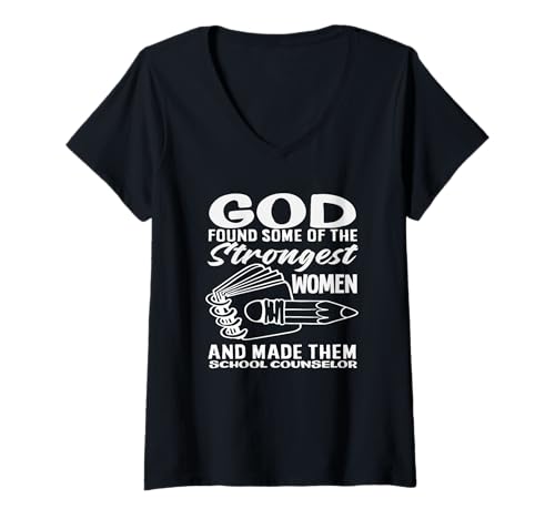 Damen Gott hat die stärkste Schulberaterin gefunden T-Shirt mit V-Ausschnitt von Dedicated School Counselors and Student Support