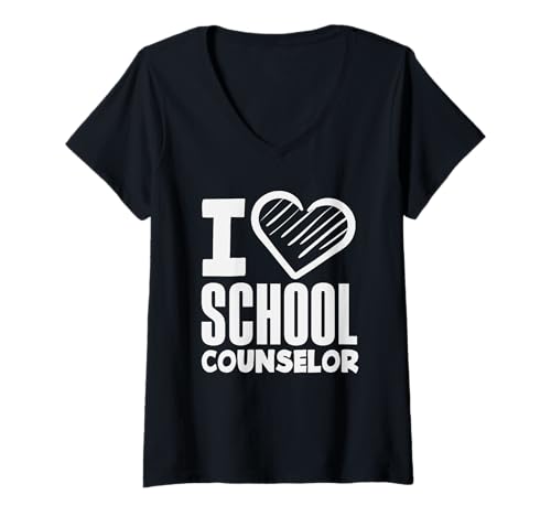 Damen Ich Liebe die Wertschätzung eines Schulberaters T-Shirt mit V-Ausschnitt von Dedicated School Counselors and Student Support
