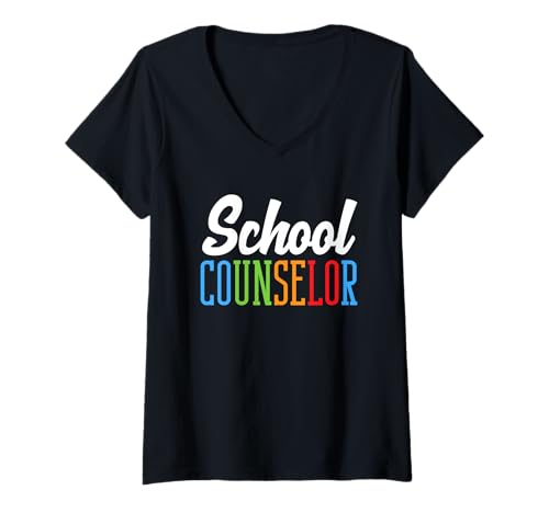 Damen Schulberater mit lebendigem Schriftzug T-Shirt mit V-Ausschnitt von Dedicated School Counselors and Student Support