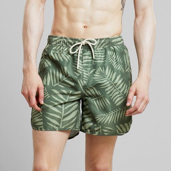 DEDICATED Badehose Cut Leaf - Green von Dedicated