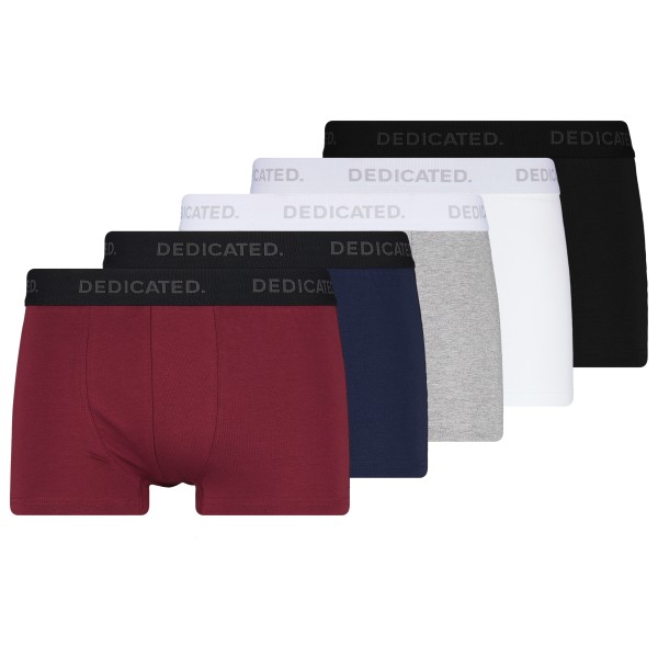 DEDICATED - Boxer Briefs Kalix Base 5-Pack - Alltagsunterwäsche Gr L rot von Dedicated