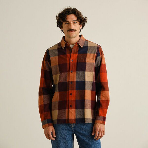 DEDICATED Herren Flanellhemd Rute Check Muted von Dedicated