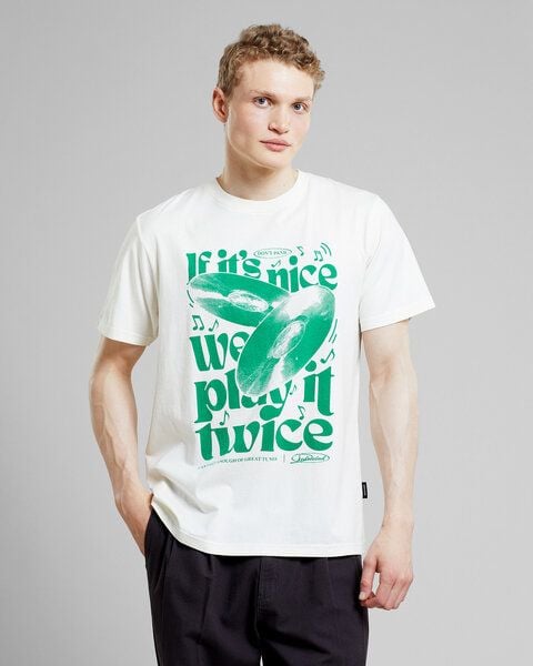 DEDICATED Herren T-Shirt Play It Twice - Off White von Dedicated