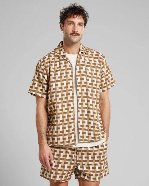 DEDICATED Kurzarm Hemd Marstrand - Square Weave von Dedicated