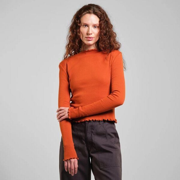 DEDICATED Langarmshirt Ryd Rib - Cinnamon Orange von Dedicated