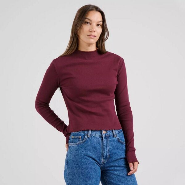 DEDICATED Langarmshirt Ryd Rib - Fig Red von Dedicated