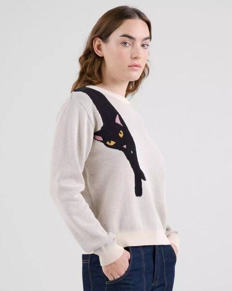 DEDICATED Pullover Long Cat - Vanilla White von Dedicated