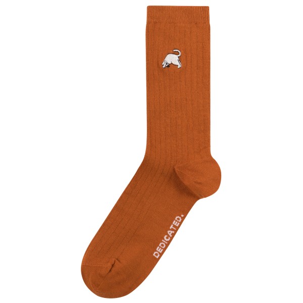 DEDICATED - Rib Socks Knivsta Dog Pose - Multifunktionssocken Gr 41-45 braun von Dedicated