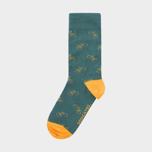 DEDICATED Socks Sigtuna Bike Pattern Forest Green von Dedicated