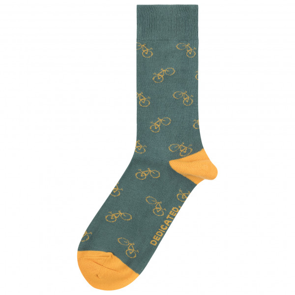DEDICATED - Socks Sigtuna Bike Pattern - Multifunktionssocken Gr 41-45 oliv von Dedicated
