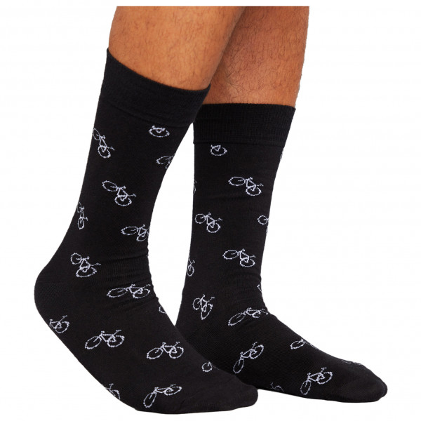 DEDICATED - Socks Sigtuna Bike Pattern - Multifunktionssocken Gr 41-45 schwarz von Dedicated