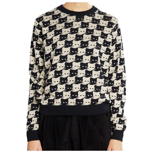 DEDICATED - Women's Sweater Arendal Pepita Cats - Pullover Gr XS schwarz von Dedicated