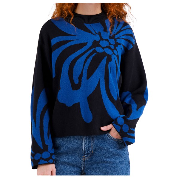 DEDICATED - Women's Sweater Limhamn Big Flower - Pullover Gr S blau von Dedicated