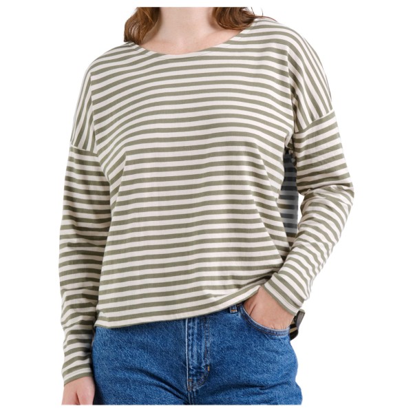 DEDICATED - Women's Top Humledal Stripes - Longsleeve Gr XS grau von Dedicated