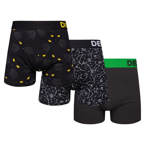 Dedoles Boxershorts Herren & Jungen Unterwäsche Trunks Baumwolle lustige Designs Dinosaurier Hamster Spiele Maulwurf Geschenk, Farbe Schwarz, Motiv Schwarze Eleganz 3er Pack, Gr. S von Dedoles