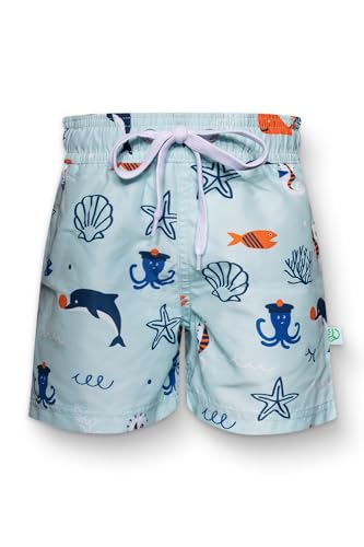 Dedoles Badehose Herren 100% recyceltes Polyester Badeshorts für Männer lustige Designs Kokosnuss Zitronen Surf Schwimmer Swim Trunks, Farbe: Seepferdchen, Seesterne und Wale, Gr.: 2-4 Jahre von Dedoles
