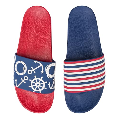 Dedoles Badeschuhe & Hausschuhe viele lustige Designs Bücher Kaffee Katze Party Pizza Dackel Fuchs Panda Delfin Geschenk, Farbe: Ostsee und Nordsee, Gr.: 46 EU von Dedoles