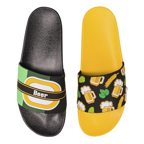 Dedoles Badeschuhe & Hausschuhe viele lustige Designs Bücher Kaffee Katze Party Pizza Dackel Fuchs Panda Delfin Geschenk, Farbe: Ein kühles Bier, Gr.: 37 EU von Dedoles