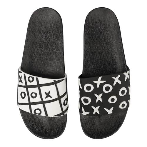 Dedoles Badeschuhe viele lustige Designs Bücher Kaffee Katze Party Pizza Dackel Fuchs Panda Delfin Geschenk, Farbe: Tic Tac Toe, Gr.: 36 EU von Dedoles